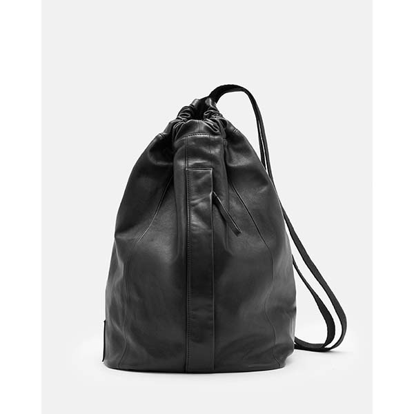 Allsaints Australia Mens Kaito Leather Duffle Sling Bag Black AU36-302